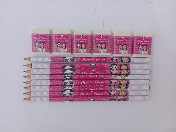 Kit Lápis com Borracha Personalizada Luluca