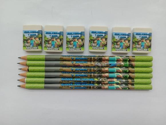 Kit Lápis com Borracha Personalizada Minecraft