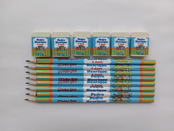 Kit Lápis com Borracha Personalizada Scooby-doo