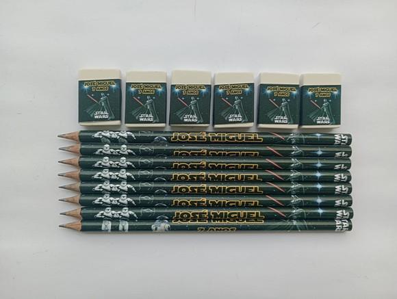 Kit Lápis com Borracha Personalizada Star Wars