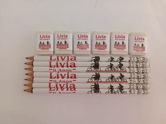 Kit Lápis com Borracha Personalizada Stranger Things