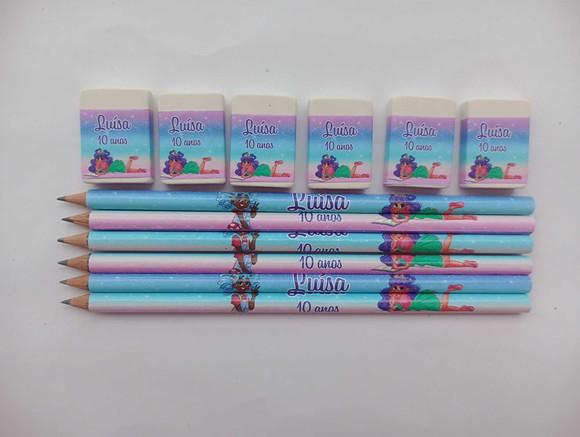 Kit Lápis com Borracha Princesa Desastrada