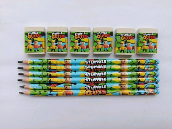 Kit Lápis com Borracha Stumble Guys