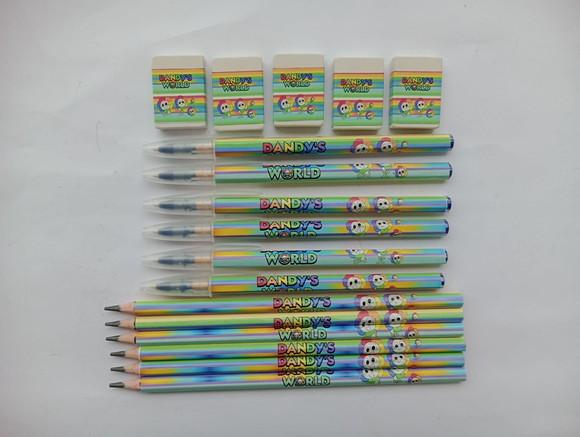Kit Lápis com Caneta e Borracha Dandy's World