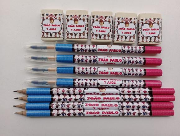 Kit Lápis com Caneta e Borracha Personalizado Roblox