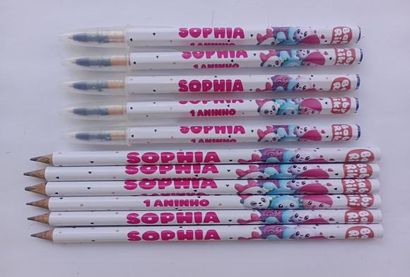 Kit Lápis com Caneta Personalizada Baby Riki
