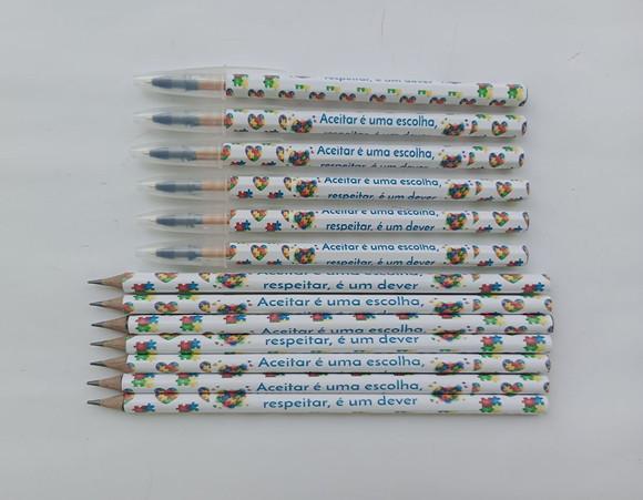 Kit Lápis com Caneta Personalizada Autismo