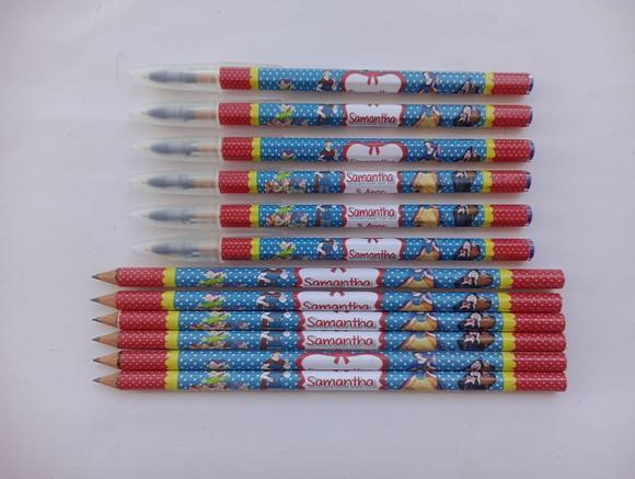 Kit Lápis com Caneta Personalizada Branca de Neve