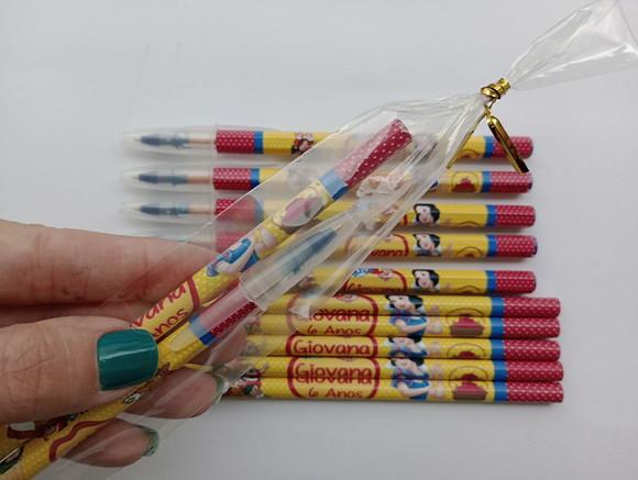 Kit Lápis com Caneta Personalizada Branca de Neve