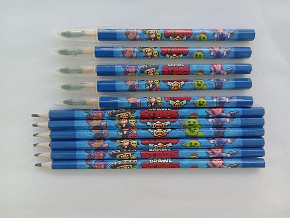Kit Lápis com Caneta Personalizada Brawl Stars