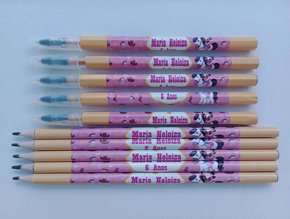 Kit Lápis com Caneta Personalizada Cowgirl