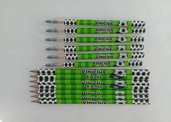 Kit Lápis com Caneta Personalizada Futebol