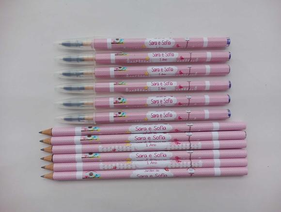 Kit Lápis com Caneta Personalizada Jardim Encantado