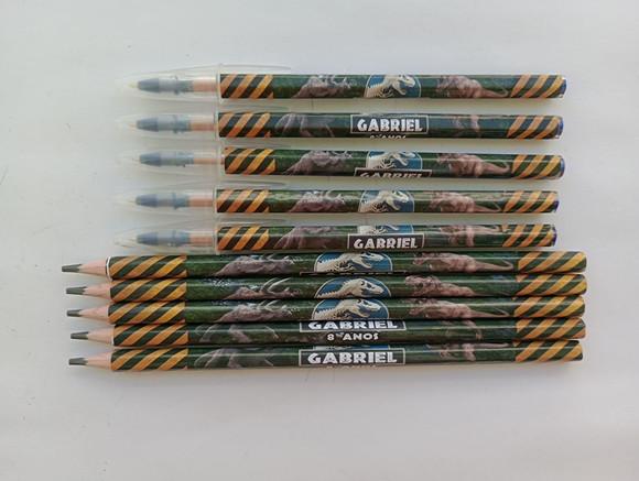 Kit Lápis com Caneta Personalizada Jurassic World