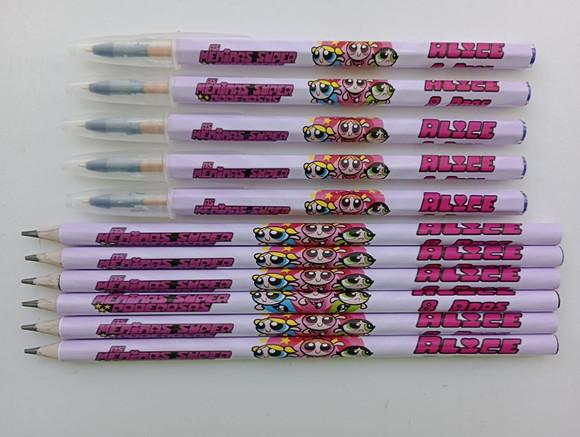 Kit Lápis com Caneta Personalizada Meninas Super Poderosas