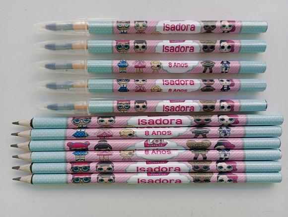 Kit Lápis com Caneta Personalizada Lol