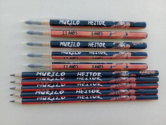 Kit Lápis com Caneta Personalizada Naruto