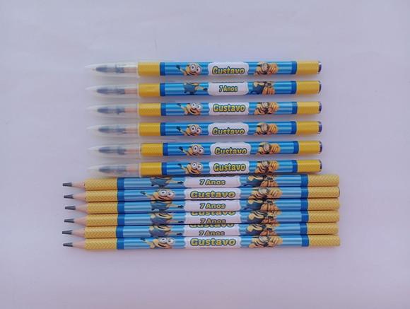 Kit Lápis com Caneta Personalizada Minions