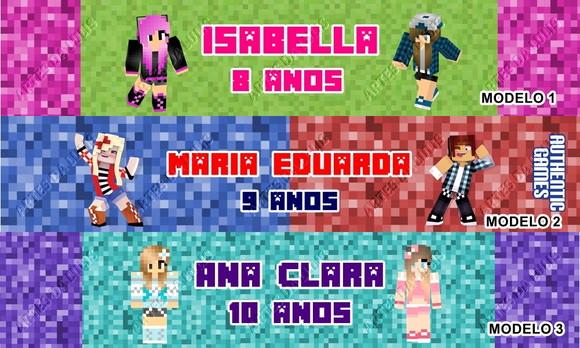 Kit Lápis com Caneta Personalizada Minecraft Menina