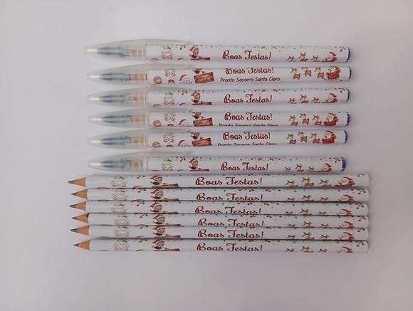 Kit Lápis com Caneta Personalizada Natal
