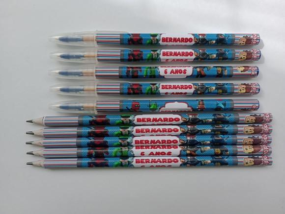 Kit Lápis com Caneta Personalizada Roblox