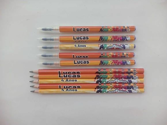 Kit Lápis com Caneta Power Rangers