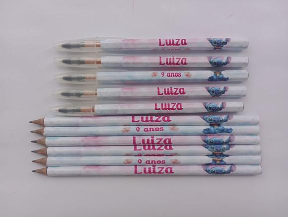 Kit Lápis com Caneta Personalizada Stitch