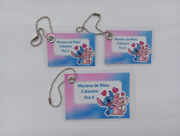 Kit Tag Plastificada para Mochila, Lancheira e Estojo