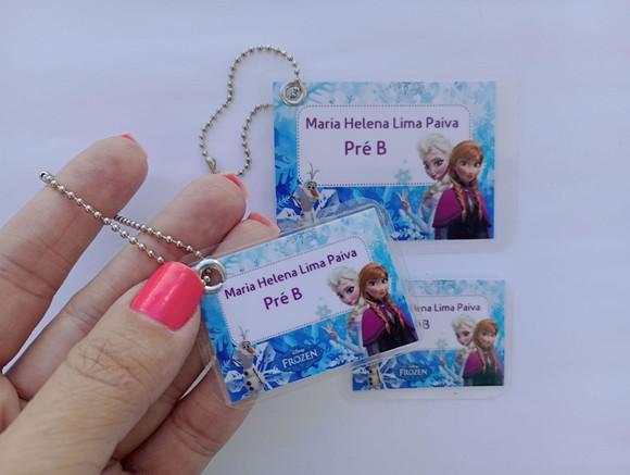Kit Tag Plastificada para Mochila, Lancheira e Estojo