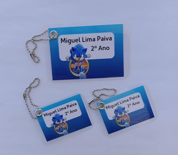 Kit Tag Plastificada para Mochila, Lancheira e Estojo