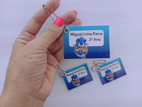 Kit Tag Plastificada para Mochila, Lancheira e Estojo