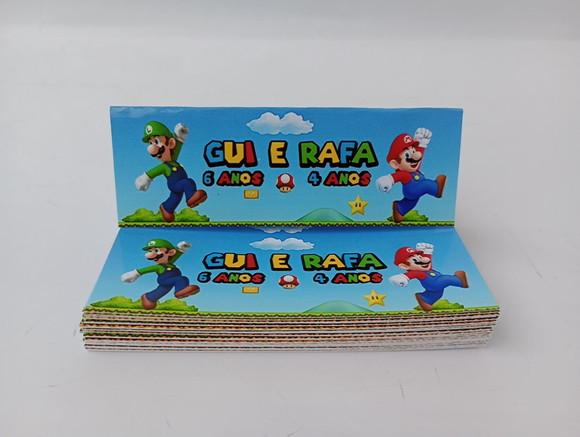 Lapela 10 x 3,5cm + Saquinho Celofane Super Mario