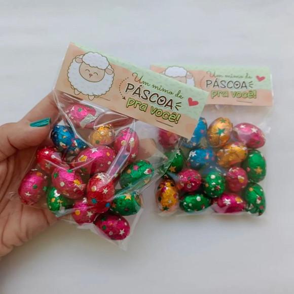 Lapela 10x3,5cm de Páscoa + Saquinho Celofane