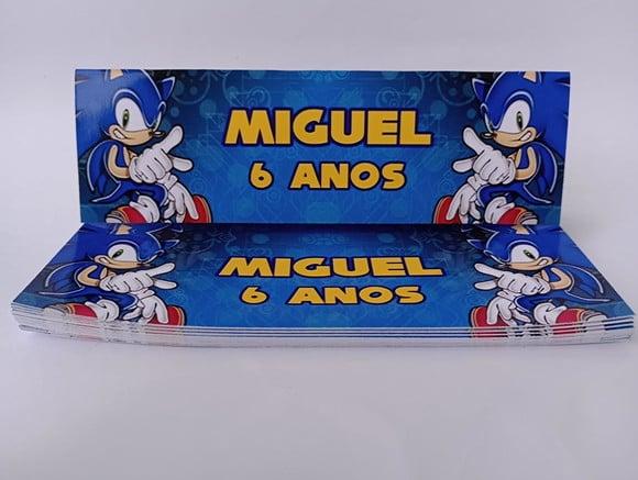 Lapela 15 x 5cm + Saquinho Celofane Sonic