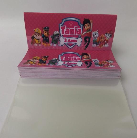 Lapela Personalizada 12 x 5cm + Saquinho Celofane