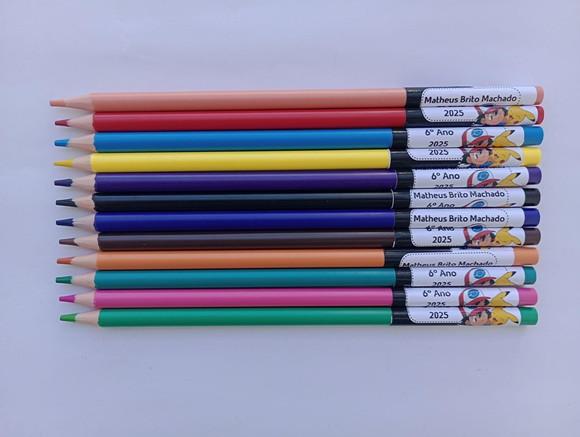 Lápis de Cor Personalizado 12 Cores