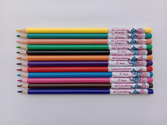 Lápis de Cor Personalizado 12 Cores