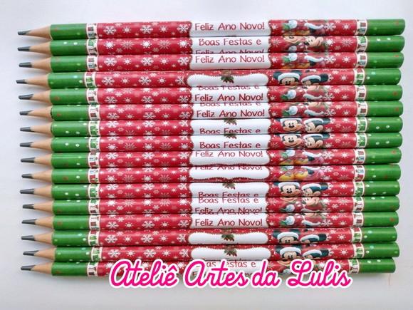 Lápis Minnie e Mickey de Natal