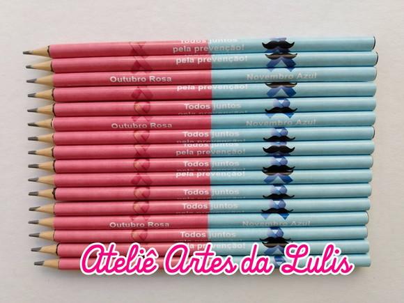 Lápis Novembro Azul e Outubro Rosa Atacado