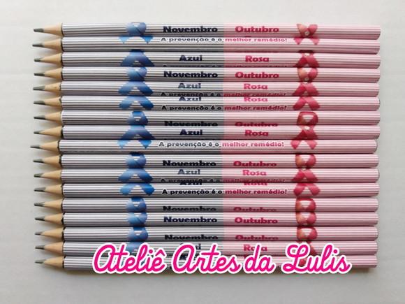 Lápis Novembro Azul e Outubro Rosa Atacado