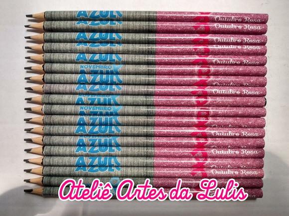 Lápis Novembro Azul e Outubro Rosa Atacado