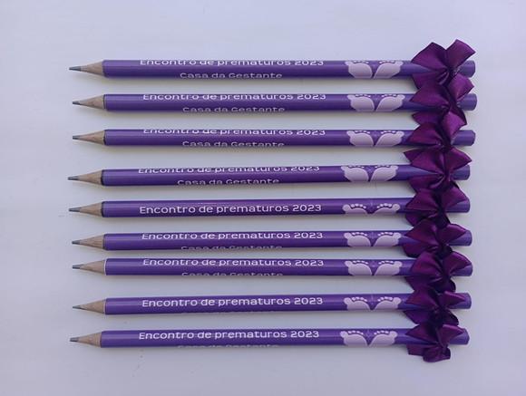 Lápis Novembro Roxo com Lacinho