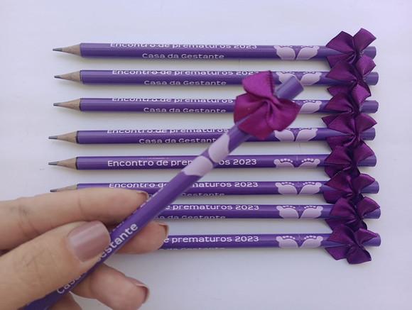 Lápis Novembro Roxo com Lacinho