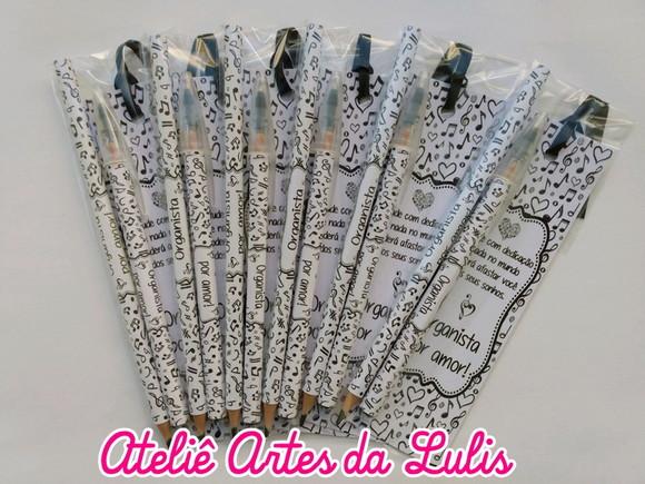 Marcador de Livro + Caneta + Lápis Notas Musicais