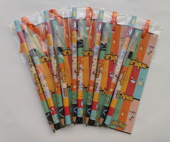 Marcador de Livro + Caneta + Lápis Pokemon