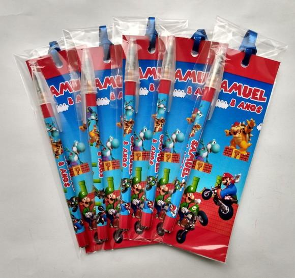 Marcador de Livro + Caneta Super Mario