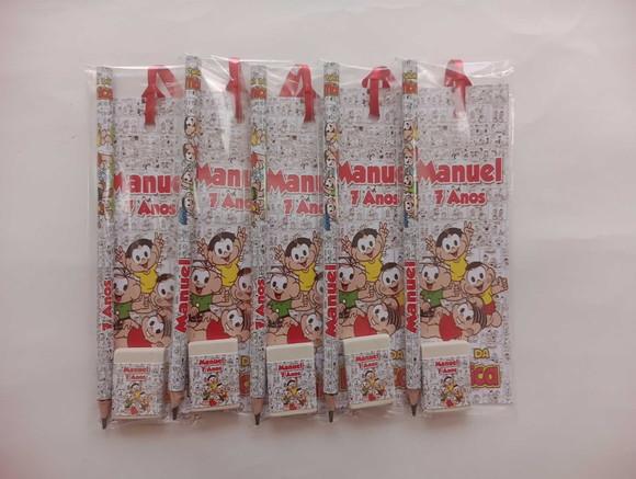 Marcador de Livro + Lápis + Borracha Turma da Mônica