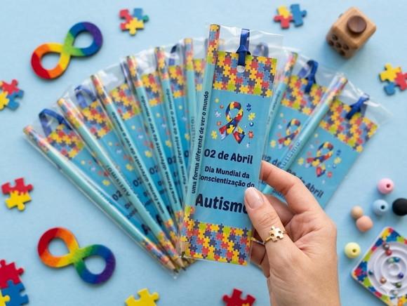 Marcador de Livro + Lápis Autismo