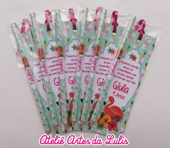 Marcador de Livro + Lápis Flamingo