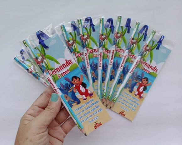 Marcador de Livro + Lápis Lilo e Stitch